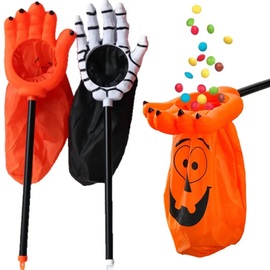 Halloween Trick-or-Treat Candy Bag – Pumpkin & Skull