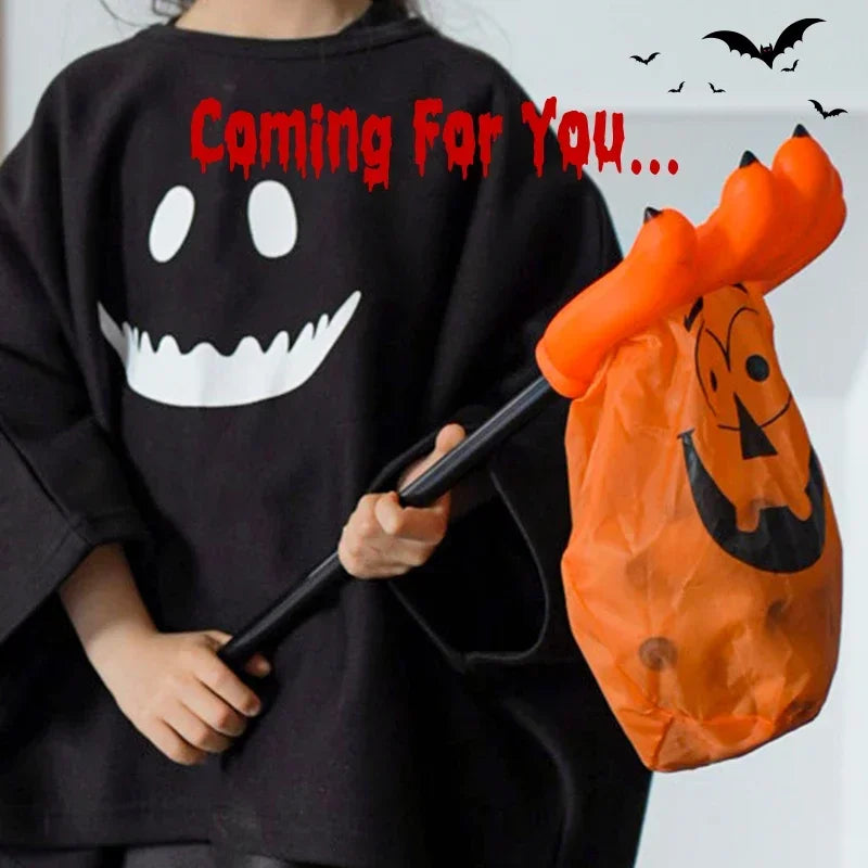 Halloween Trick-or-Treat Candy Bag – Pumpkin & Skull