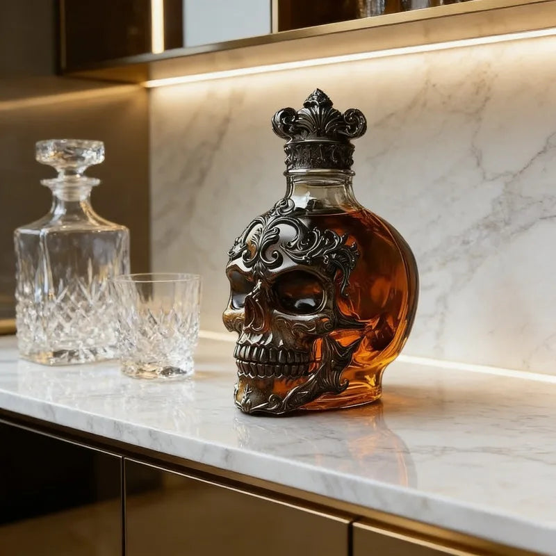 Skull Whiskey Bottle Decanter – 350ml Borosilicate Glass