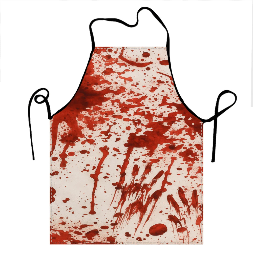 Halloween Apron – Blood Splatter & Black Cat Print