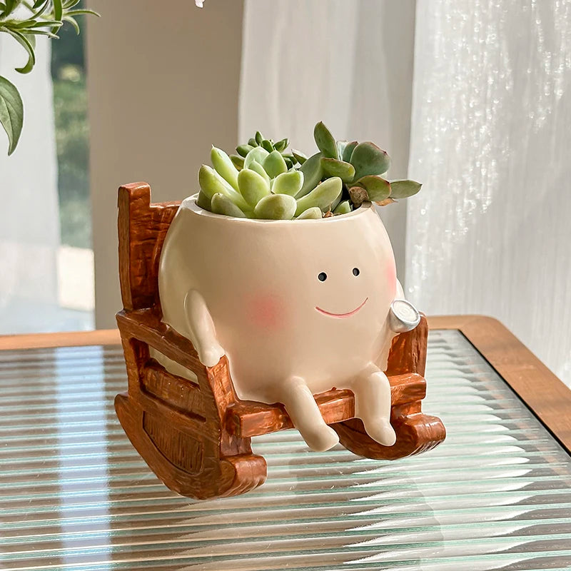Ghost Rocking Chair Succulent Planter
