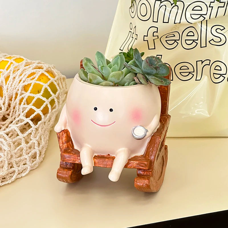 Ghost Rocking Chair Succulent Planter