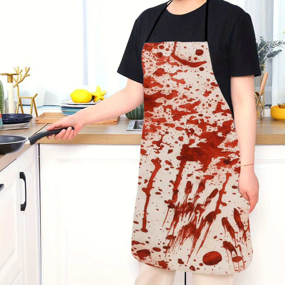 Halloween Apron – Blood Splatter & Black Cat Print