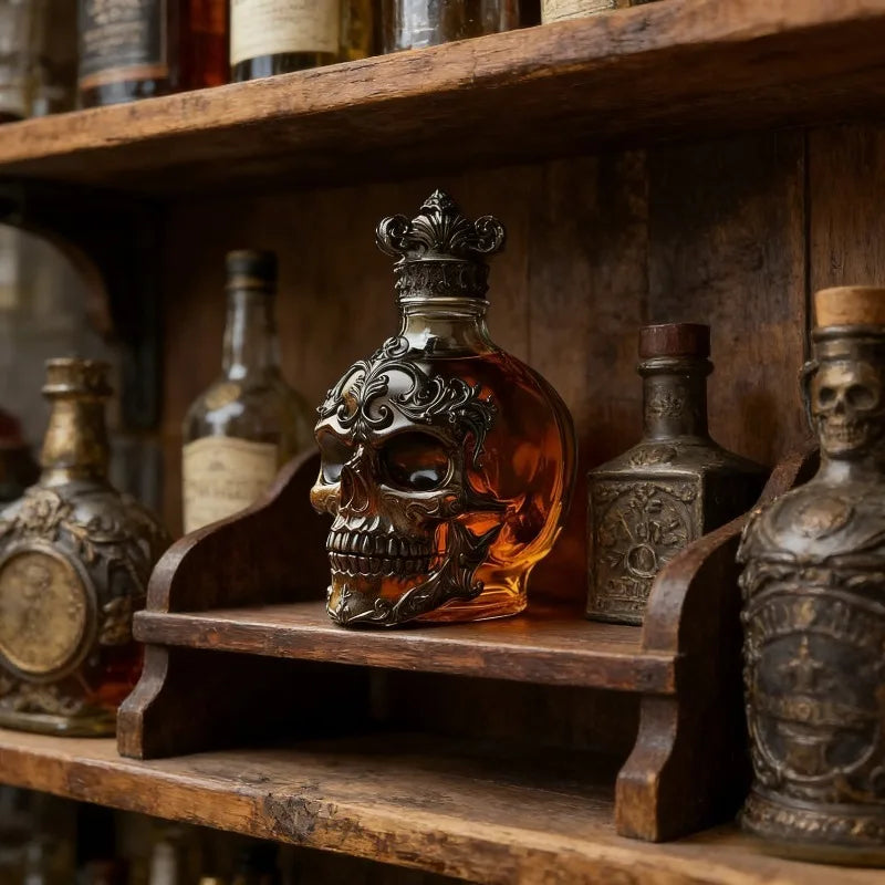 Skull Whiskey Bottle Decanter – 350ml Borosilicate Glass