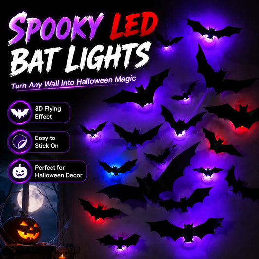 3D Halloween LED Bat Wall Decorations