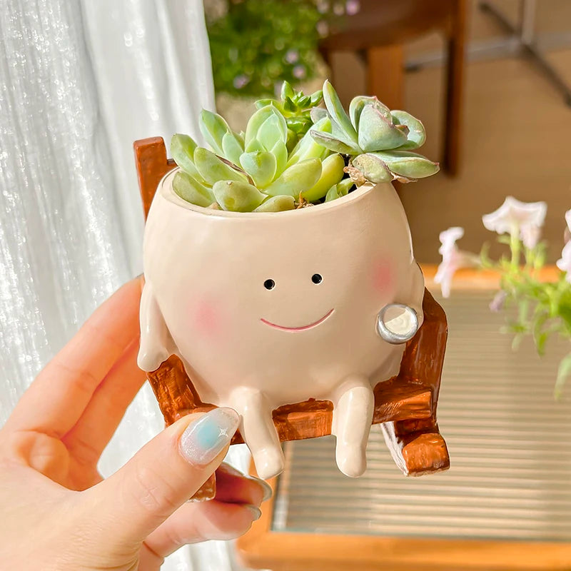 Ghost Rocking Chair Succulent Planter